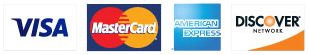 We accept Visa, MasterCard, American Express, and Discover